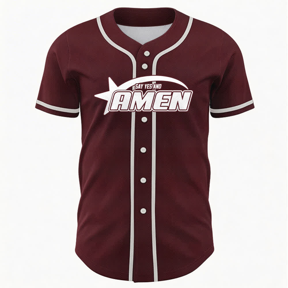 Christianartworkshop Amen Schwarz-Weißes Team-Baseballtrikot - image 23