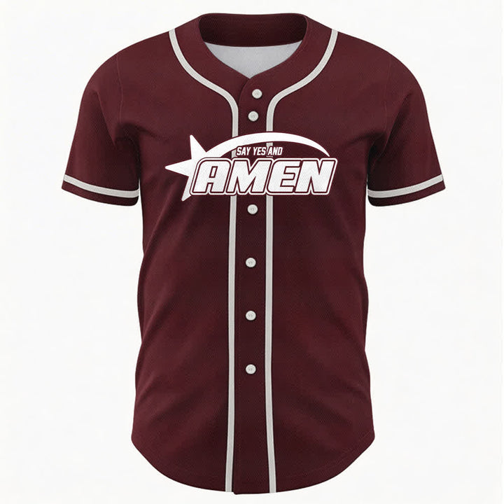 Christianartworkshop Amen Schwarz-Weißes Team-Baseballtrikot - image 23