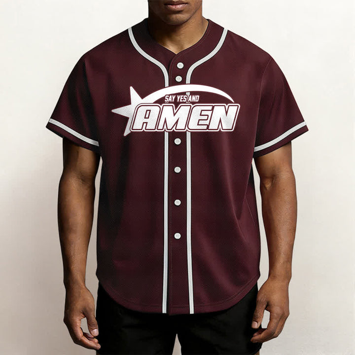 Christianartworkshop Amen Schwarz-Weißes Team-Baseballtrikot - image 27