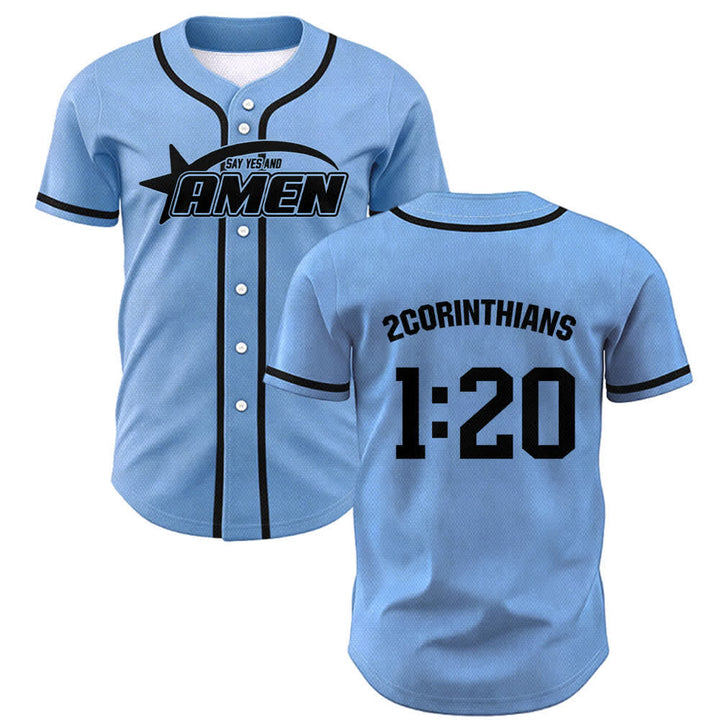 Christianartworkshop Amen Schwarz-Weißes Team-Baseballtrikot - Blau - 5XL - image 28