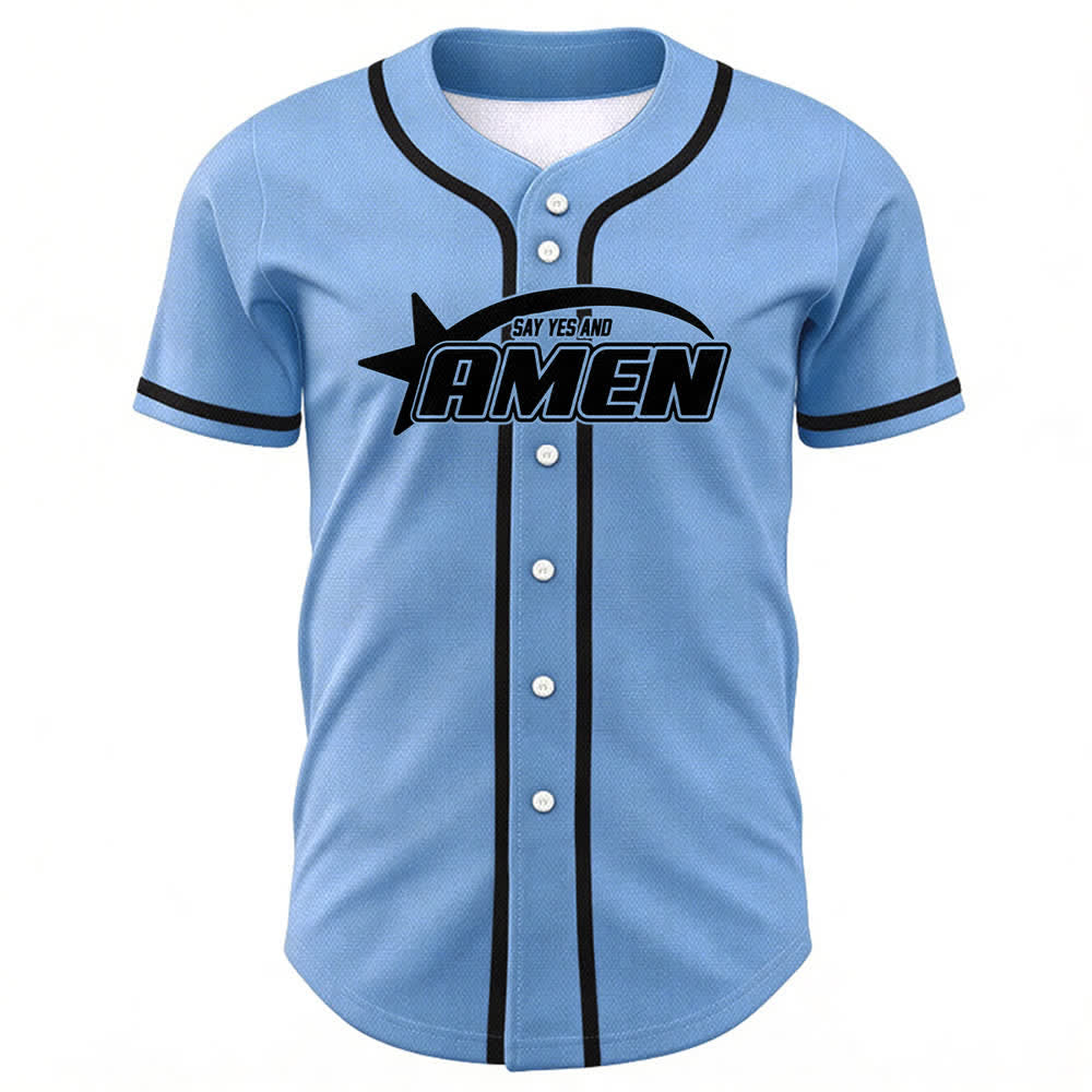 Christianartworkshop Amen Schwarz-Weißes Team-Baseballtrikot - image 30