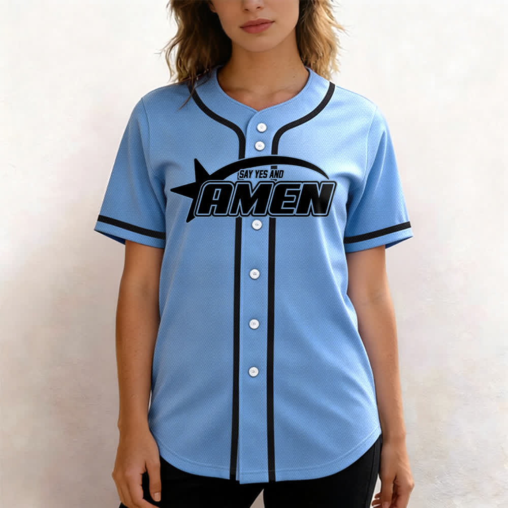 Christianartworkshop Amen Schwarz-Weißes Team-Baseballtrikot - image 32