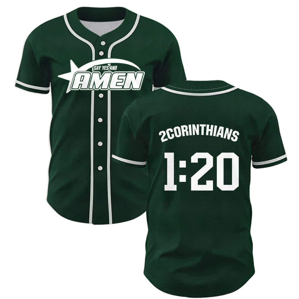 Christianartworkshop Amen Schwarz-Weißes Team-Baseballtrikot - Grün - 5XL - image 35