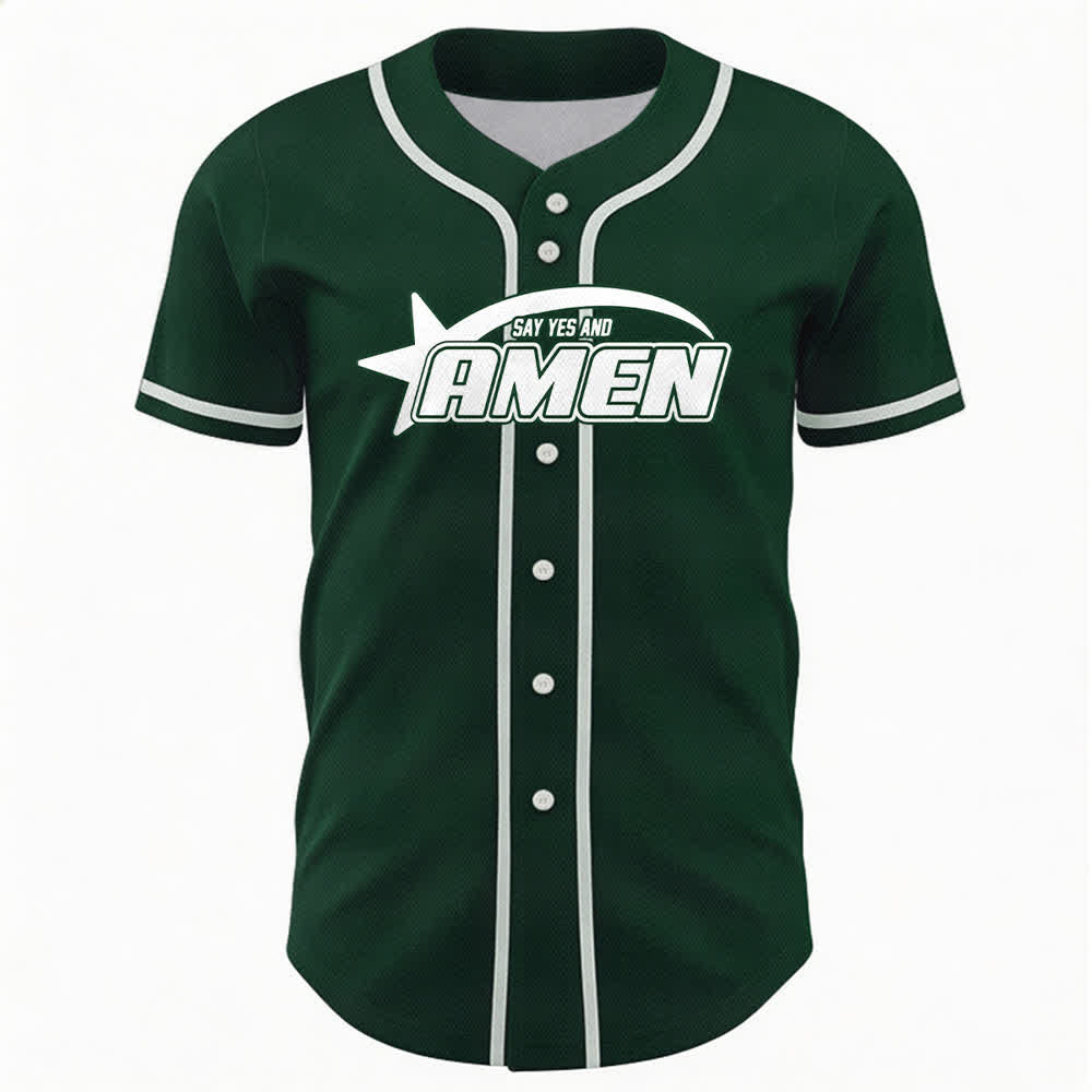 Christianartworkshop Amen Schwarz-Weißes Team-Baseballtrikot - image 37