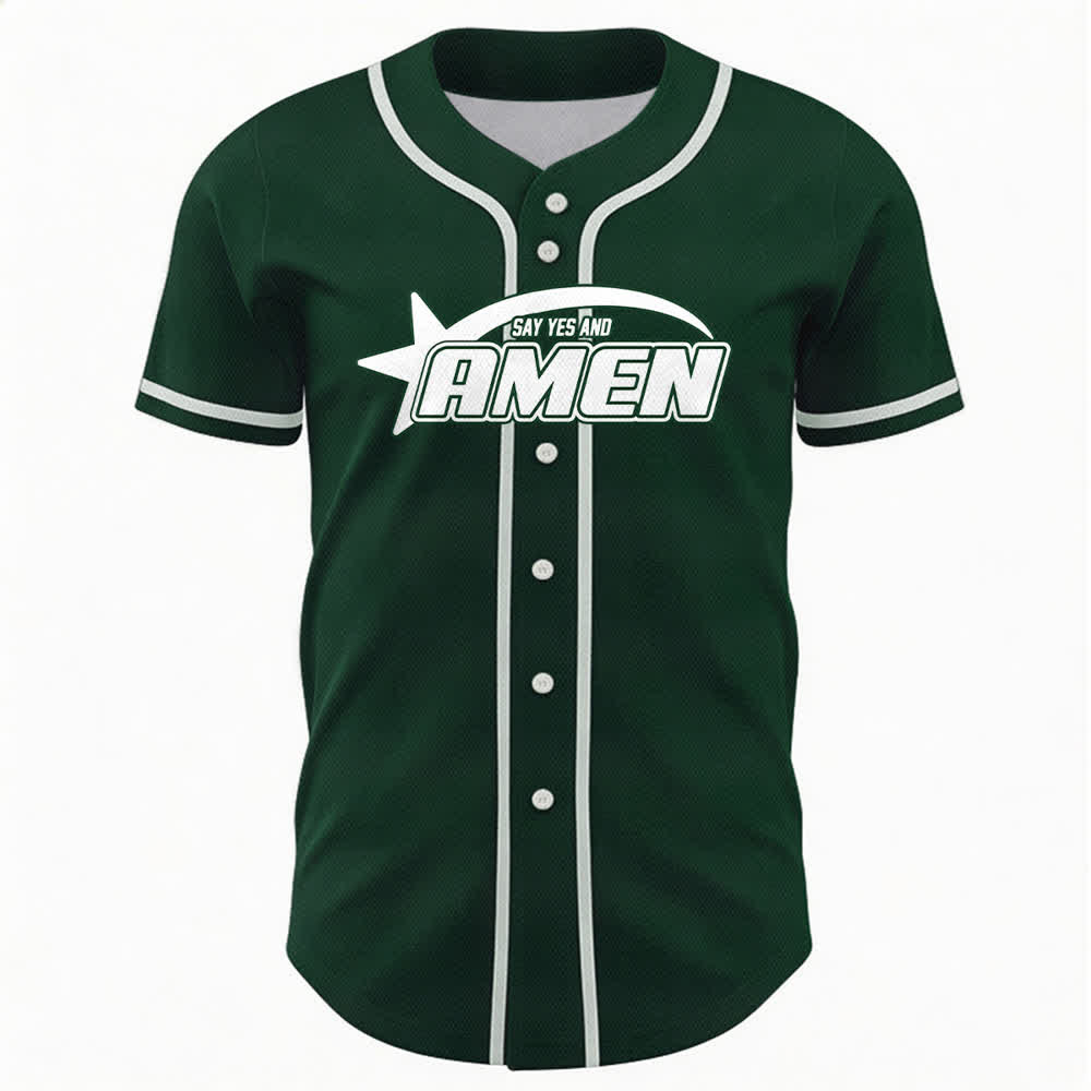 Christianartworkshop Amen Schwarz-Weißes Team-Baseballtrikot - image 37