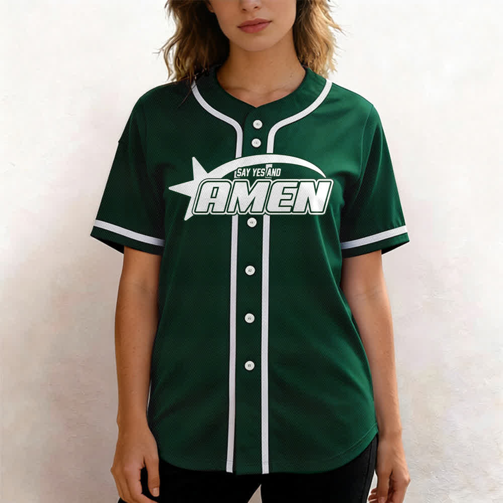 Christianartworkshop Amen Schwarz-Weißes Team-Baseballtrikot - image 39