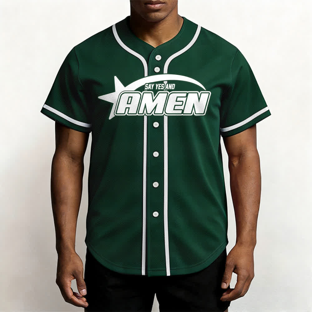 Christianartworkshop Amen Schwarz-Weißes Team-Baseballtrikot - image 41