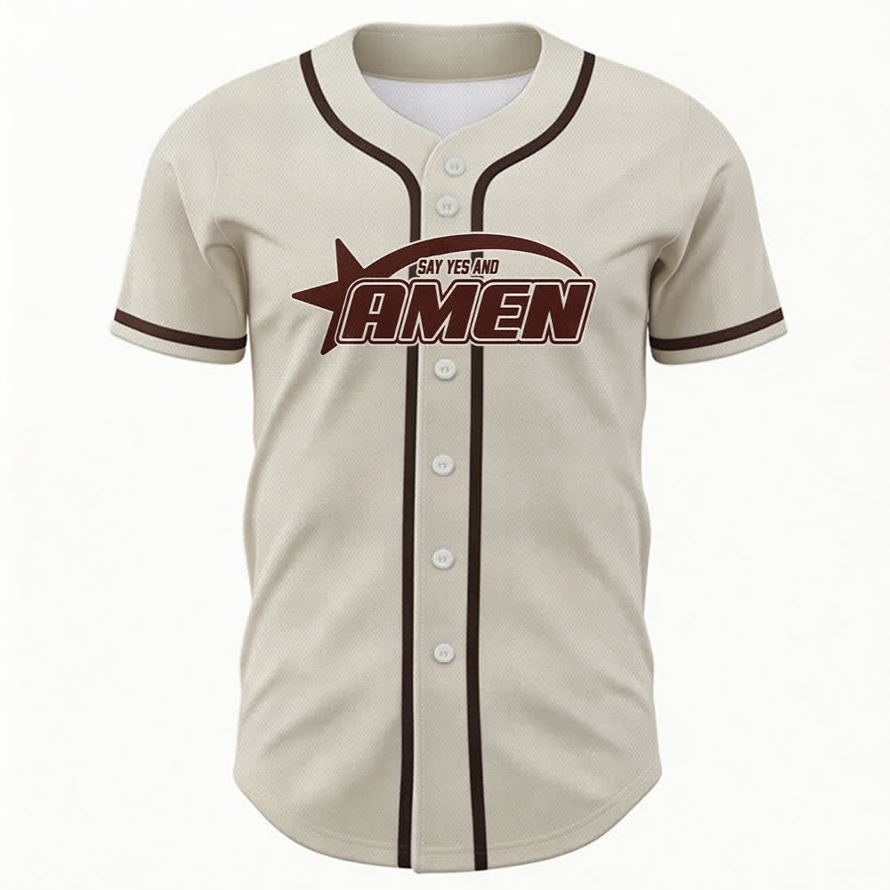 Christianartworkshop Amen Schwarz-Weißes Team-Baseballtrikot - image 44