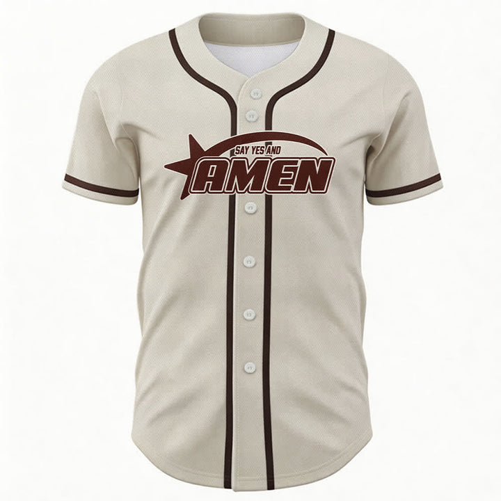 Christianartworkshop Amen Schwarz-Weißes Team-Baseballtrikot - image 44