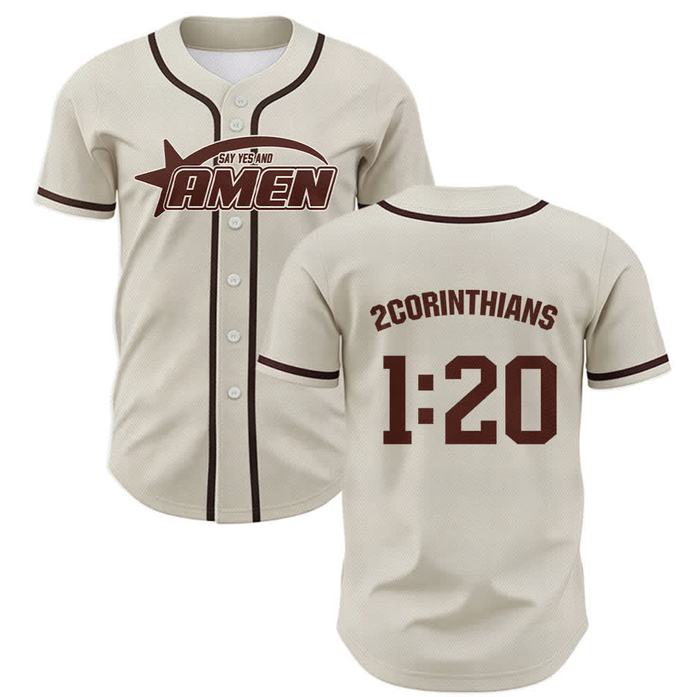 Christianartworkshop Amen Schwarz-Weißes Team-Baseballtrikot - Beige - 5XL - image 42