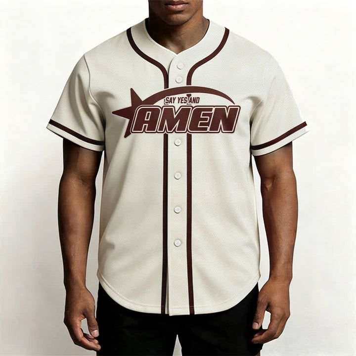 Christianartworkshop Amen Schwarz-Weißes Team-Baseballtrikot - image 48