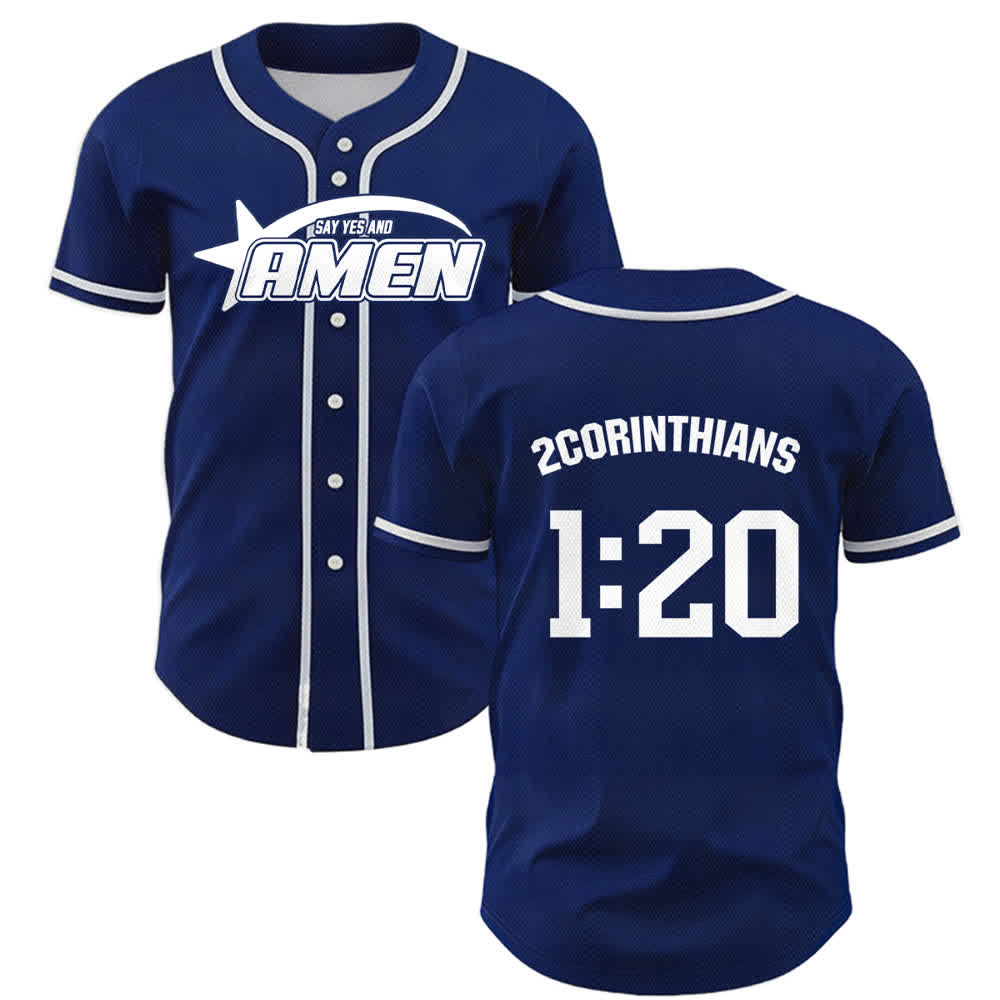 Christianartworkshop Amen Schwarz-Weißes Team-Baseballtrikot - Marine - 5XL - image 49