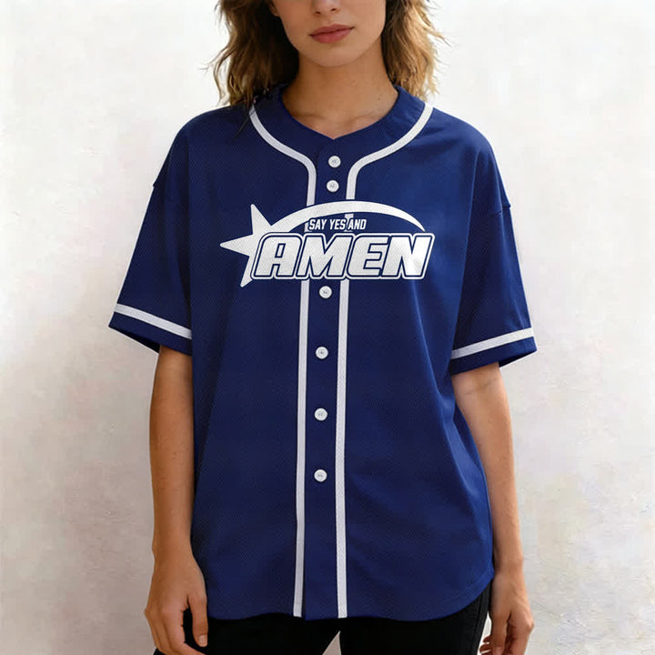 Christianartworkshop Amen Schwarz-Weißes Team-Baseballtrikot - image 53