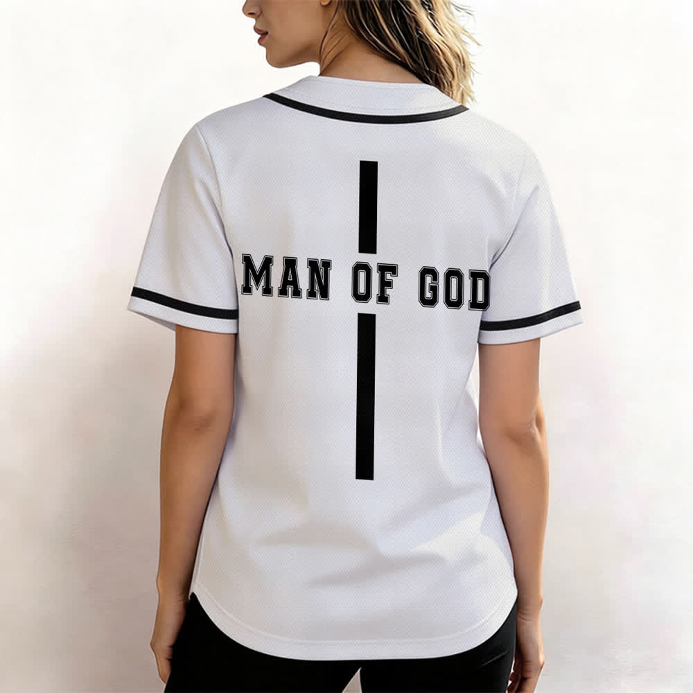 Christianartworkshop Man Of God Varsity Button Up Baseball Jersey - image 3