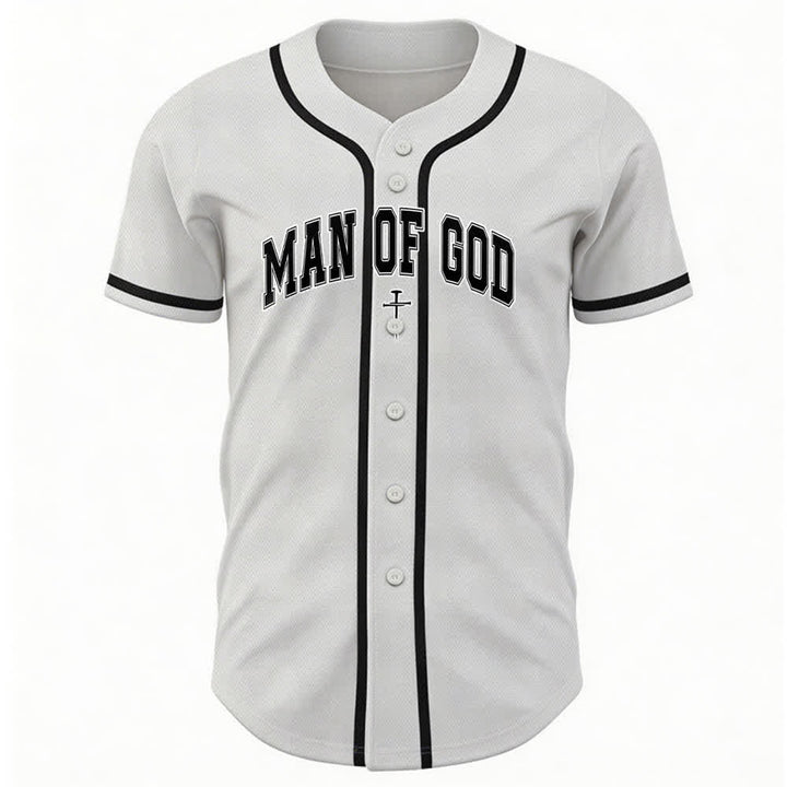 Christianartworkshop Man Of God Varsity Button Up Baseball Jersey - image 2