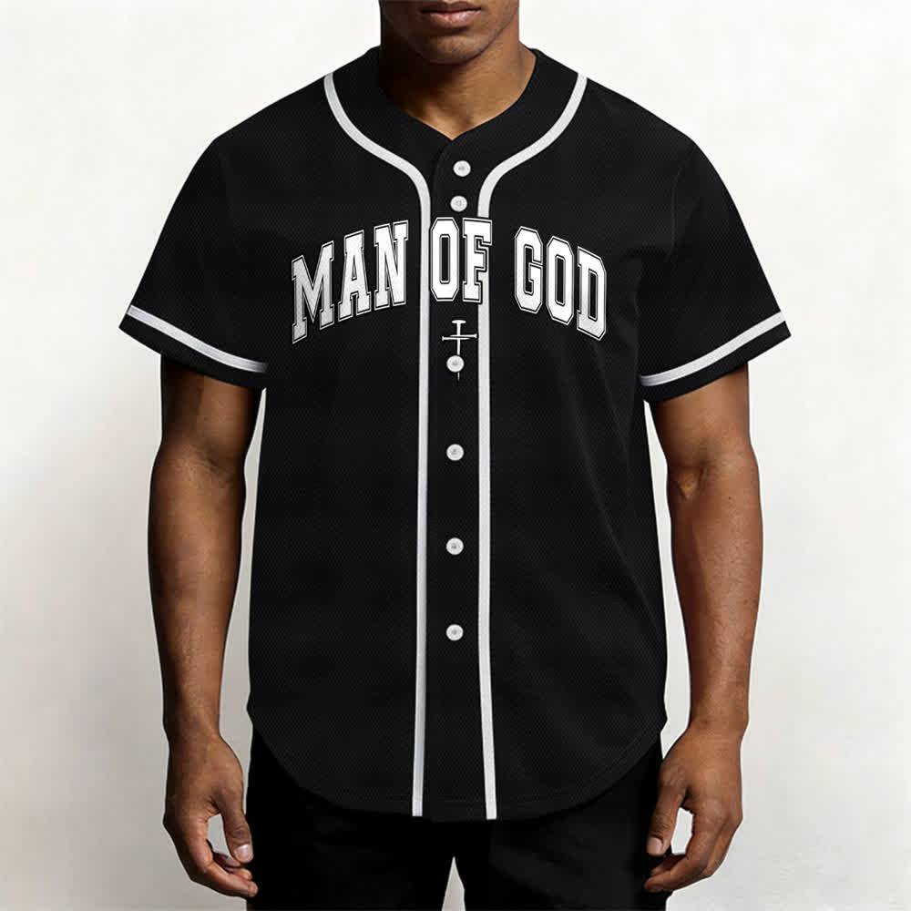 Christianartworkshop Man Of God Varsity Button Up Baseball Jersey - image 13