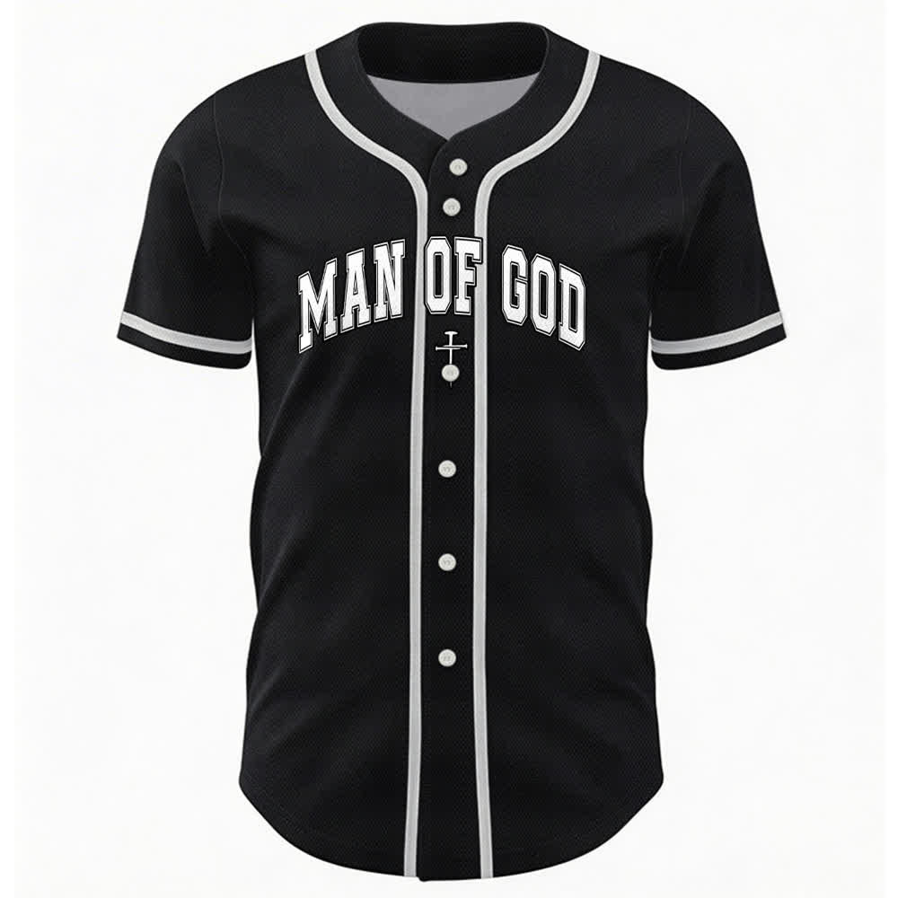 Christianartworkshop Man Of God Varsity Button Up Baseball Jersey - image 9