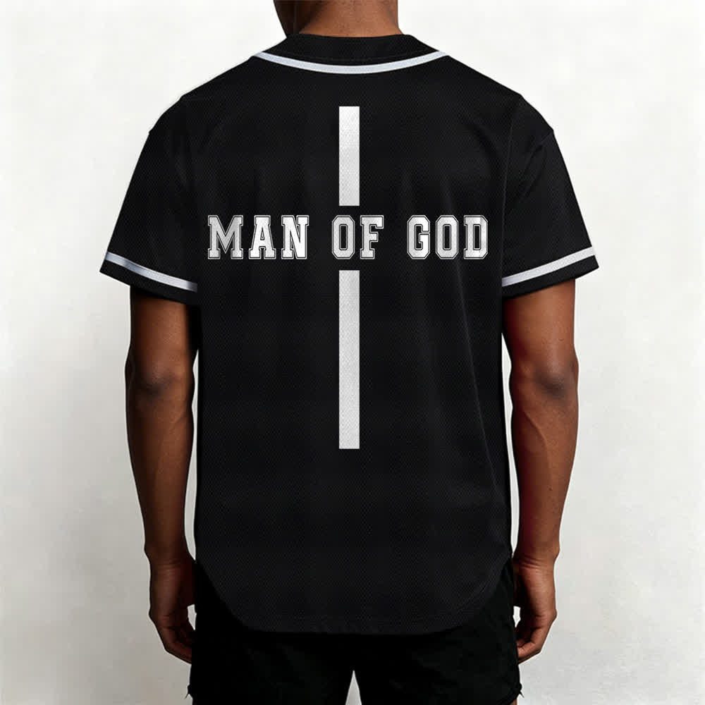 Christianartworkshop Man Of God Varsity Button Up Baseball Jersey - image 12