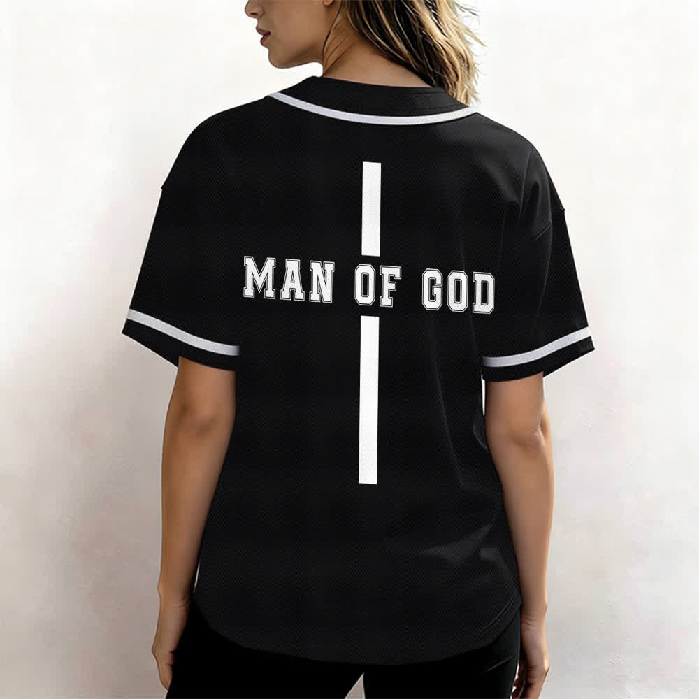 Christianartworkshop Man Of God Varsity Button Up Baseball Jersey - image 10