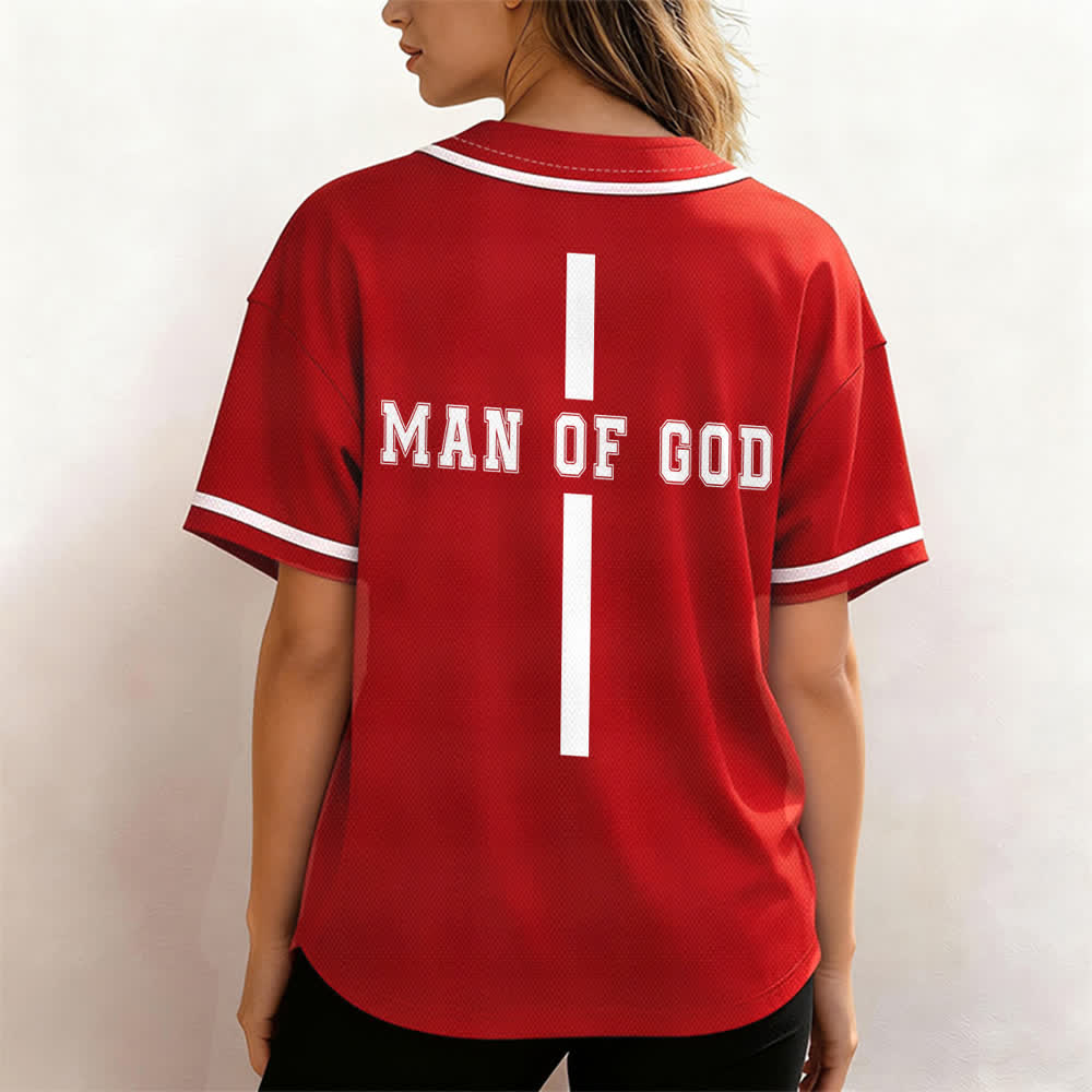 Christianartworkshop Man Of God Varsity Mesh Button Up Baseball Jersey - image 17