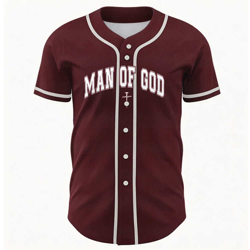 Christianartworkshop Man Of God Varsity Button Up Baseball Jersey - image 23