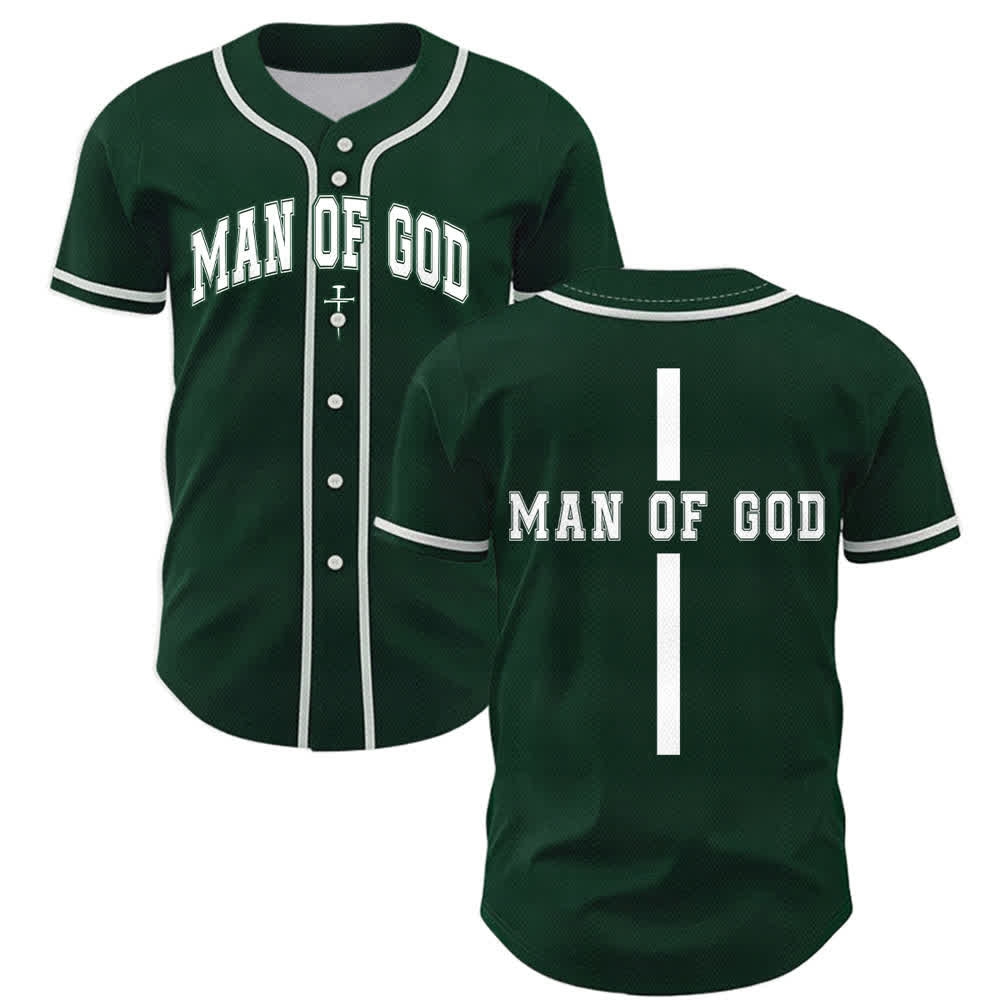 Christianartworkshop Man Of God Varsity Mesh Button Up Baseball Jersey - Grün - 5XL - image 35