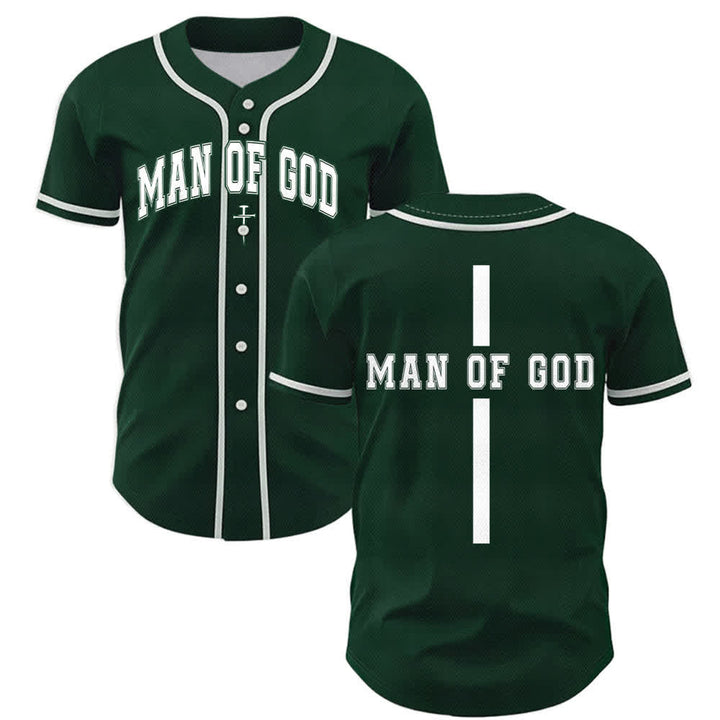 Christianartworkshop Man Of God Varsity Mesh Button Up Baseball Jersey - Grün - 5XL - image 35