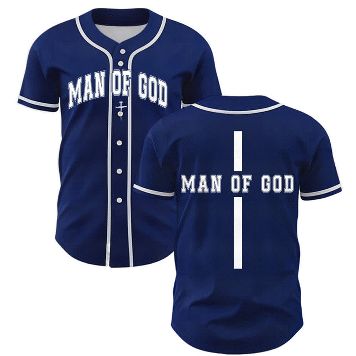 Christianartworkshop Man Of God Varsity Mesh Button Up Baseball Jersey - Marine - 5XL - image 49