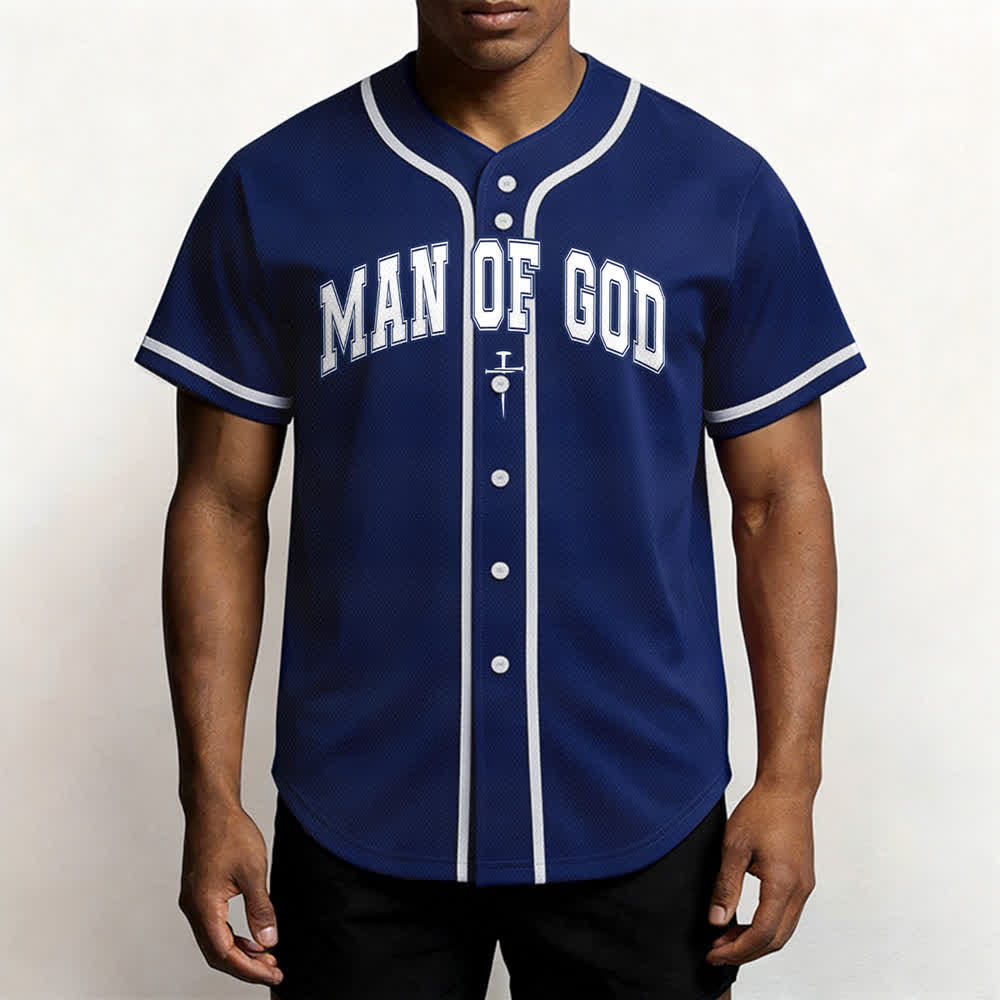 Christianartworkshop Man Of God Varsity Button Up Baseball Jersey - image 55