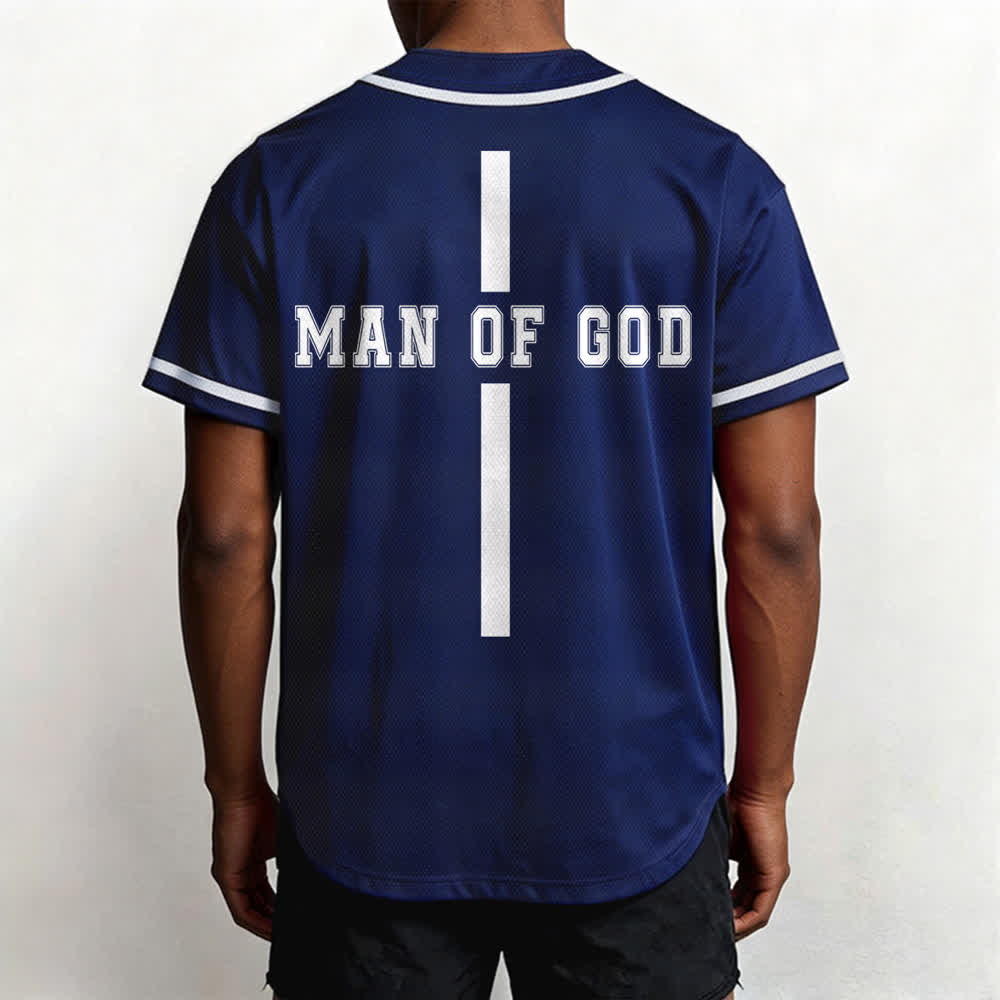 Christianartworkshop Man Of God Varsity Mesh Button Up Baseball Jersey - image 54