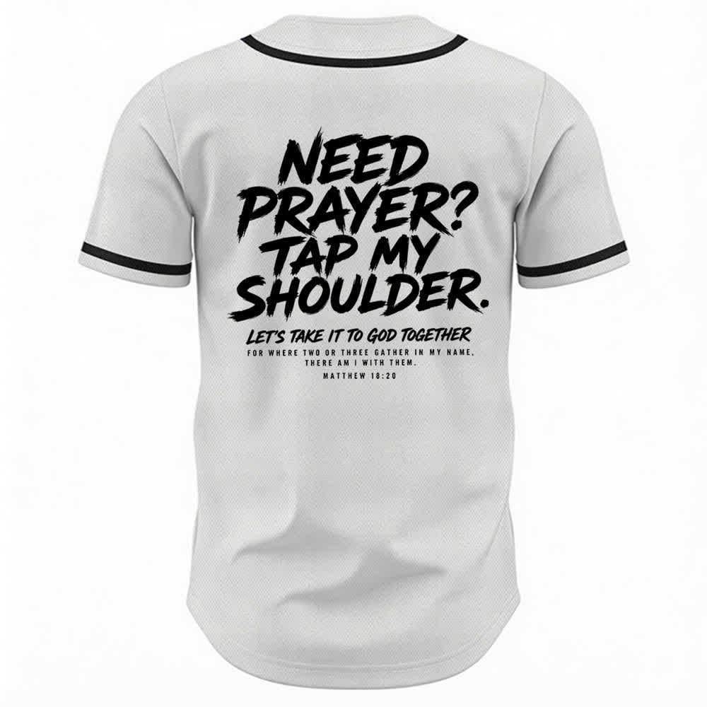 Christianartworkshop Baseballtrikot mit Botschaft „Pray Tap My Shoulder“ - image 1