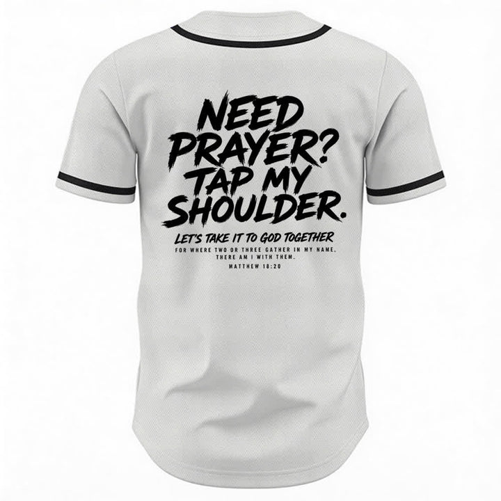 Christianartworkshop Baseballtrikot mit Botschaft „Pray Tap My Shoulder“ - image 1