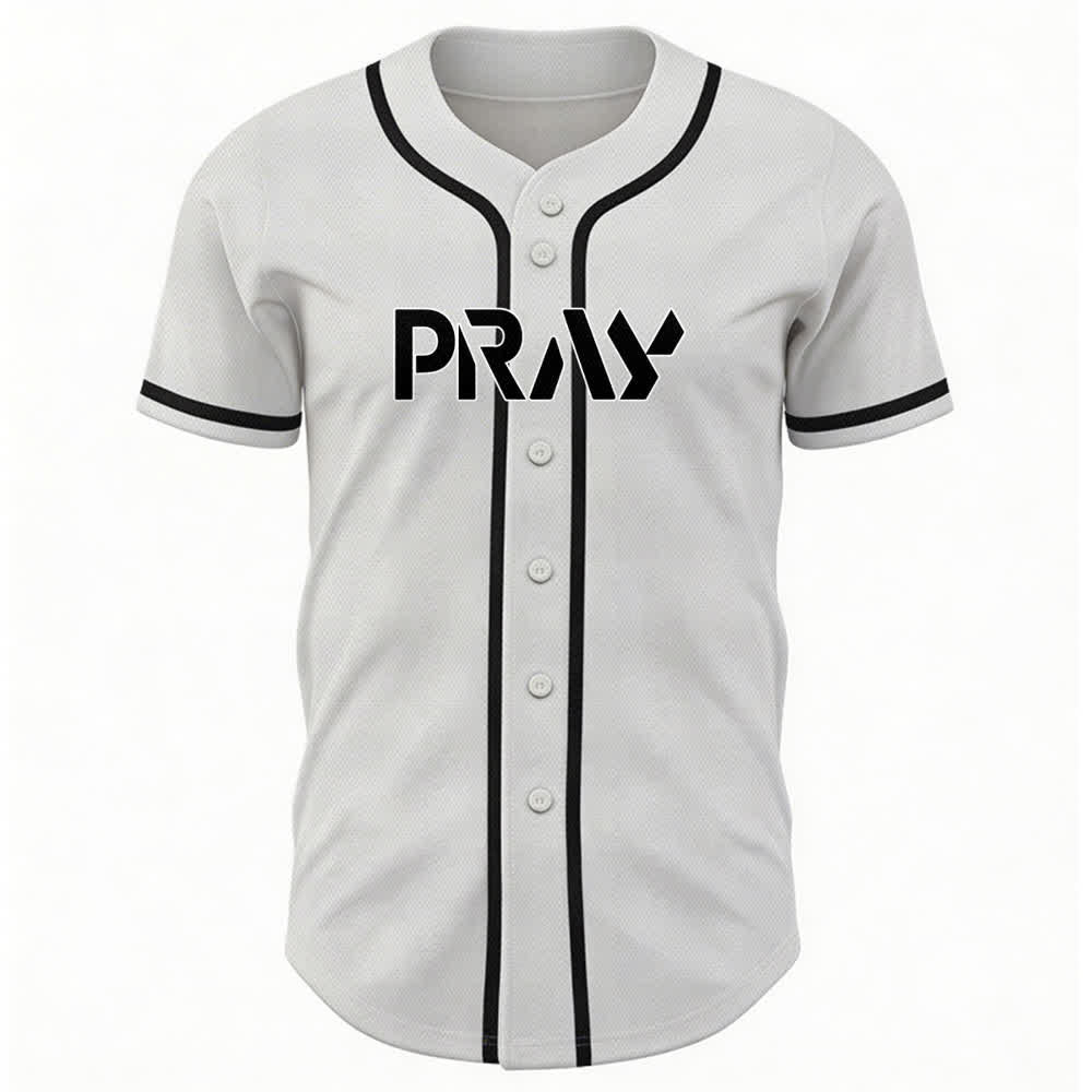 Christianartworkshop Baseballtrikot mit Botschaft „Pray Tap My Shoulder“ - image 2