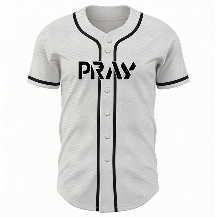 Christianartworkshop Baseballtrikot mit Botschaft „Pray Tap My Shoulder“ - image 2