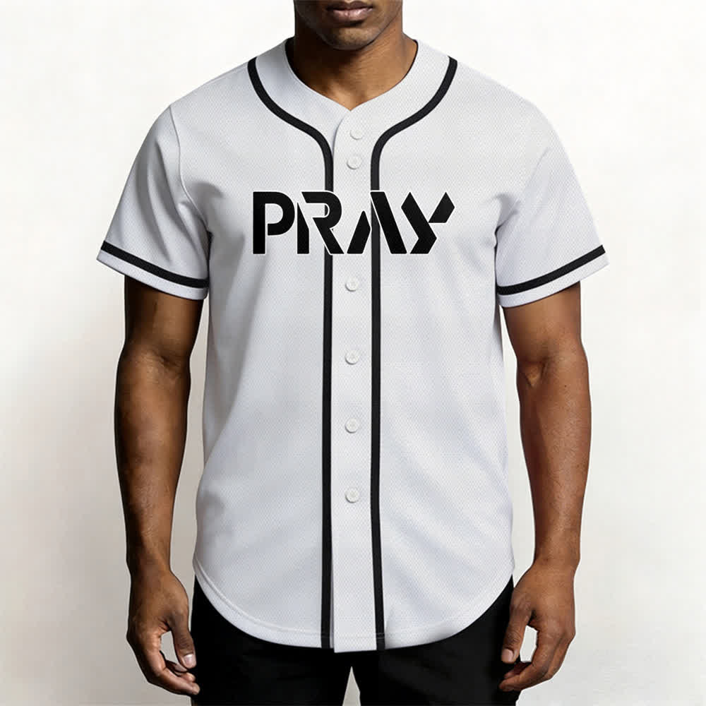 Christianartworkshop Baseballtrikot mit Botschaft „Pray Tap My Shoulder“ - image 6
