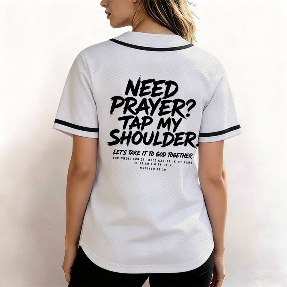 Christianartworkshop Baseballtrikot mit Botschaft „Pray Tap My Shoulder“ - image 3