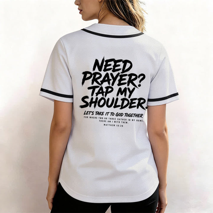 Christianartworkshop Baseballtrikot mit Botschaft „Pray Tap My Shoulder“ - image 3