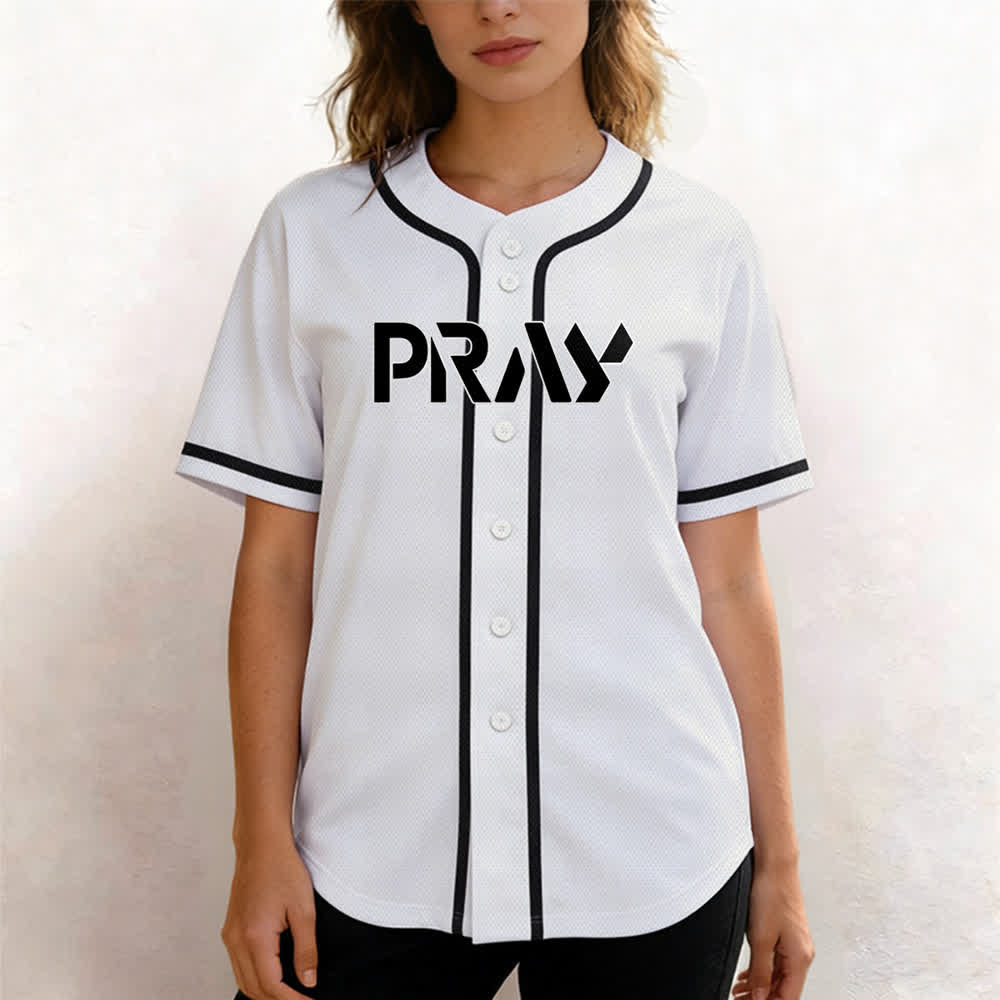 Christianartworkshop Baseballtrikot mit Botschaft „Pray Tap My Shoulder“ - image 4