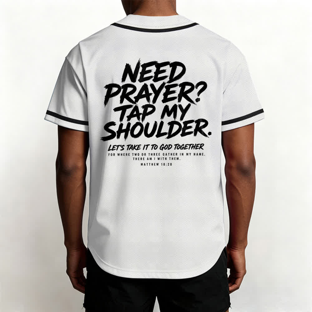 Christianartworkshop Baseballtrikot mit Botschaft „Pray Tap My Shoulder“ - image 5