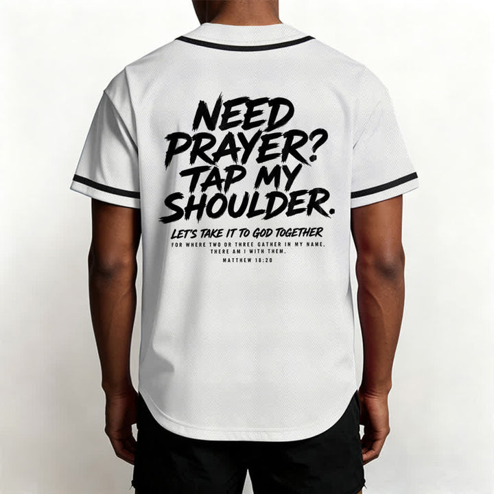 Christianartworkshop Baseballtrikot mit Botschaft „Pray Tap My Shoulder“ - image 5