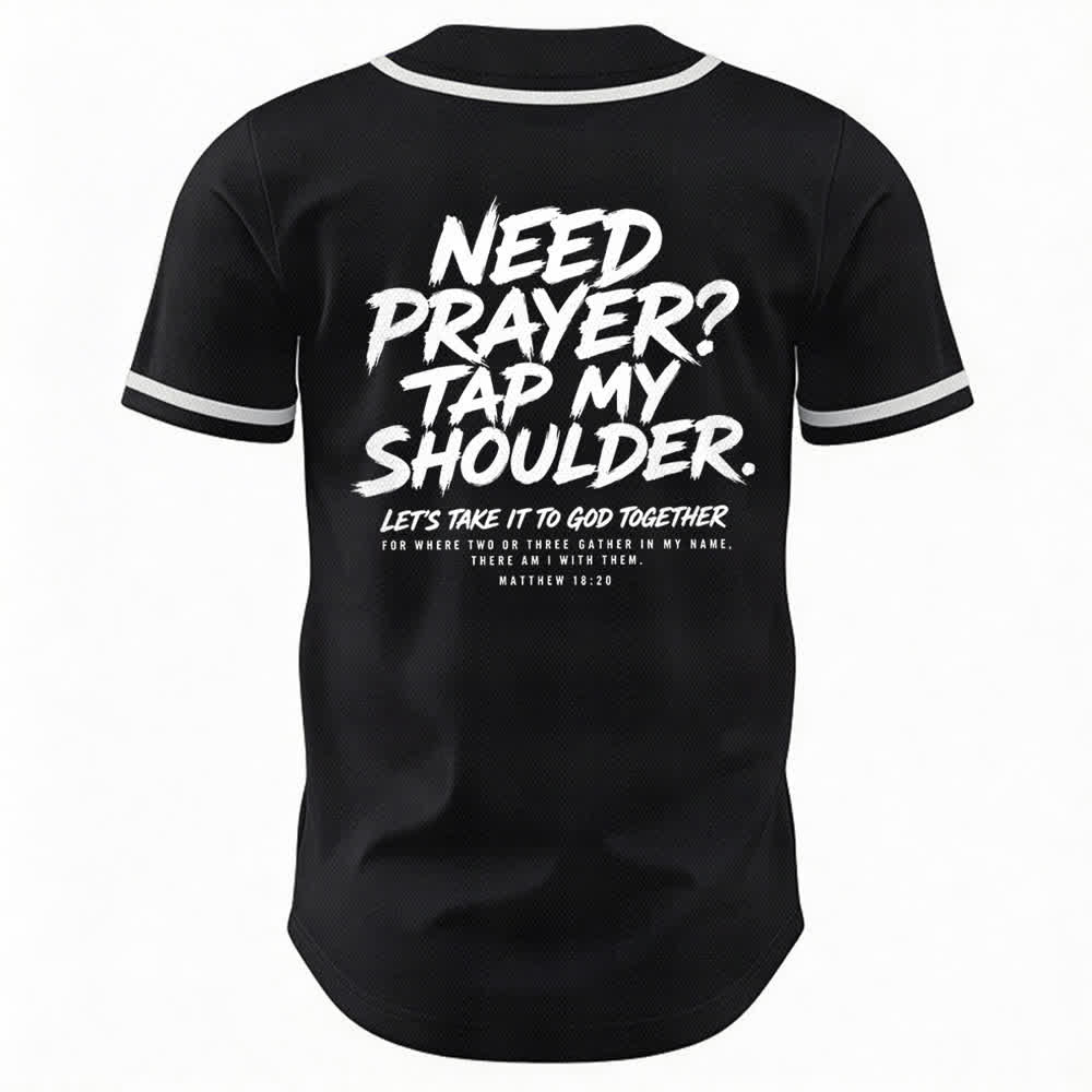 Christianartworkshop Baseballtrikot mit Botschaft „Pray Tap My Shoulder“ - image 8