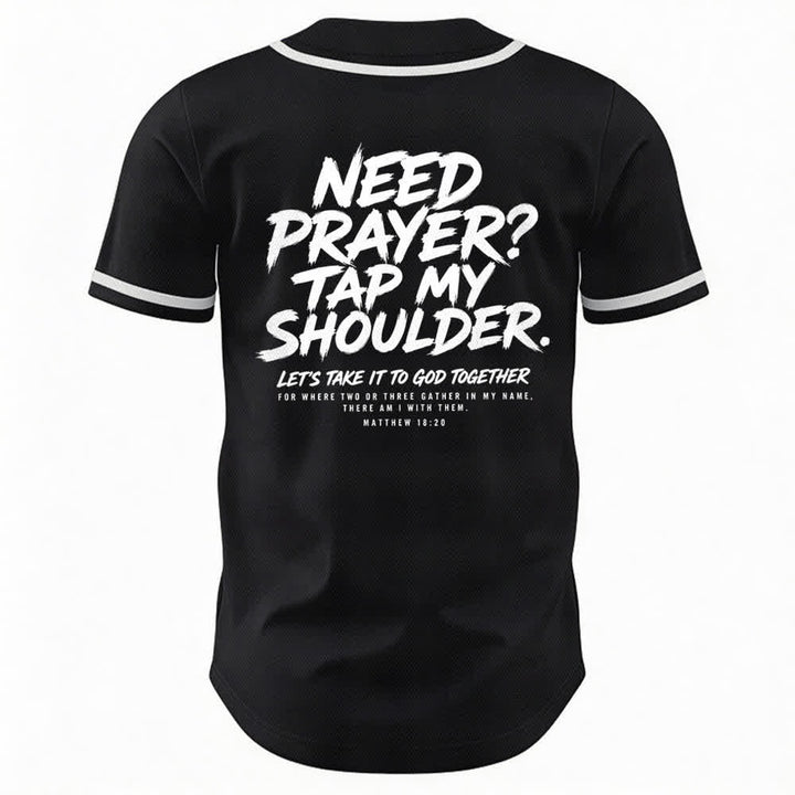 Christianartworkshop Baseballtrikot mit Botschaft „Pray Tap My Shoulder“ - image 8