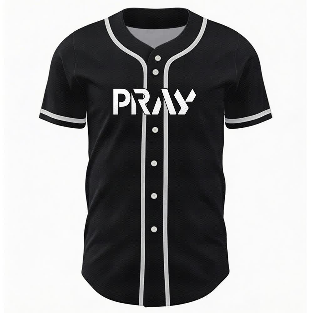 Christianartworkshop Baseballtrikot mit Botschaft „Pray Tap My Shoulder“ - image 9