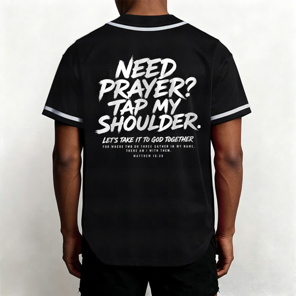 Christianartworkshop Baseballtrikot mit Botschaft „Pray Tap My Shoulder“ - image 12