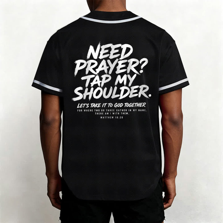 Christianartworkshop Baseballtrikot mit Botschaft „Pray Tap My Shoulder“ - image 12