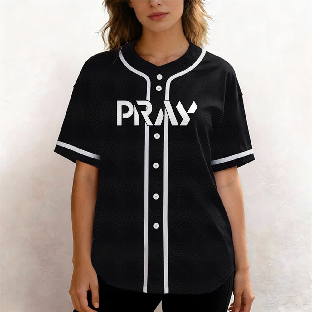 Christianartworkshop Baseballtrikot mit Botschaft „Pray Tap My Shoulder“ - image 11
