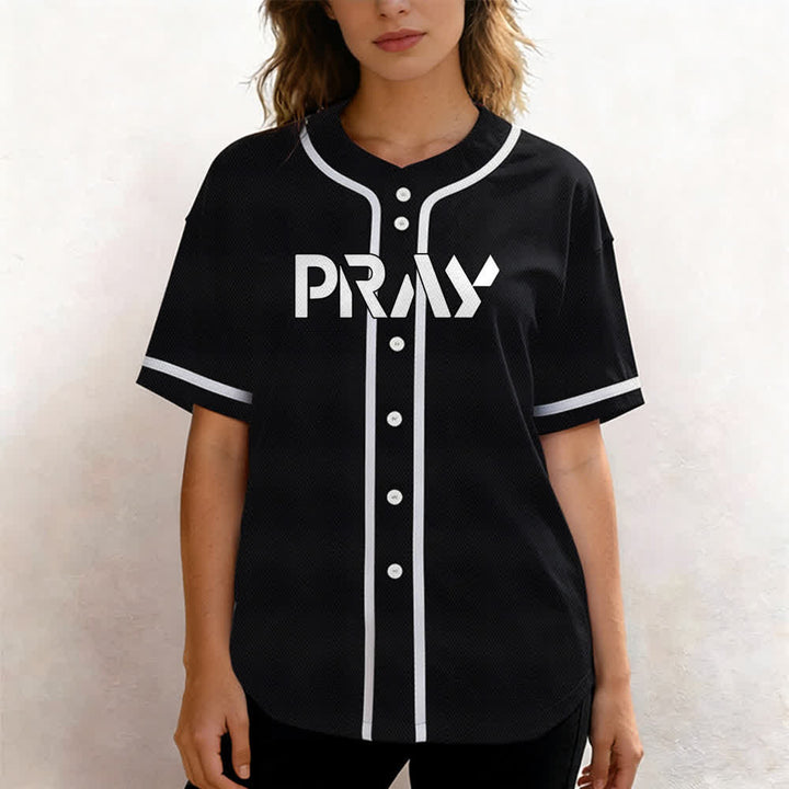 Christianartworkshop Baseballtrikot mit Botschaft „Pray Tap My Shoulder“ - image 11