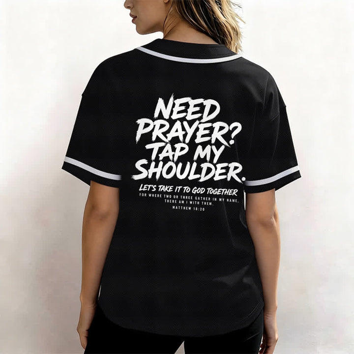 Christianartworkshop Baseballtrikot mit Botschaft „Pray Tap My Shoulder“ - image 10