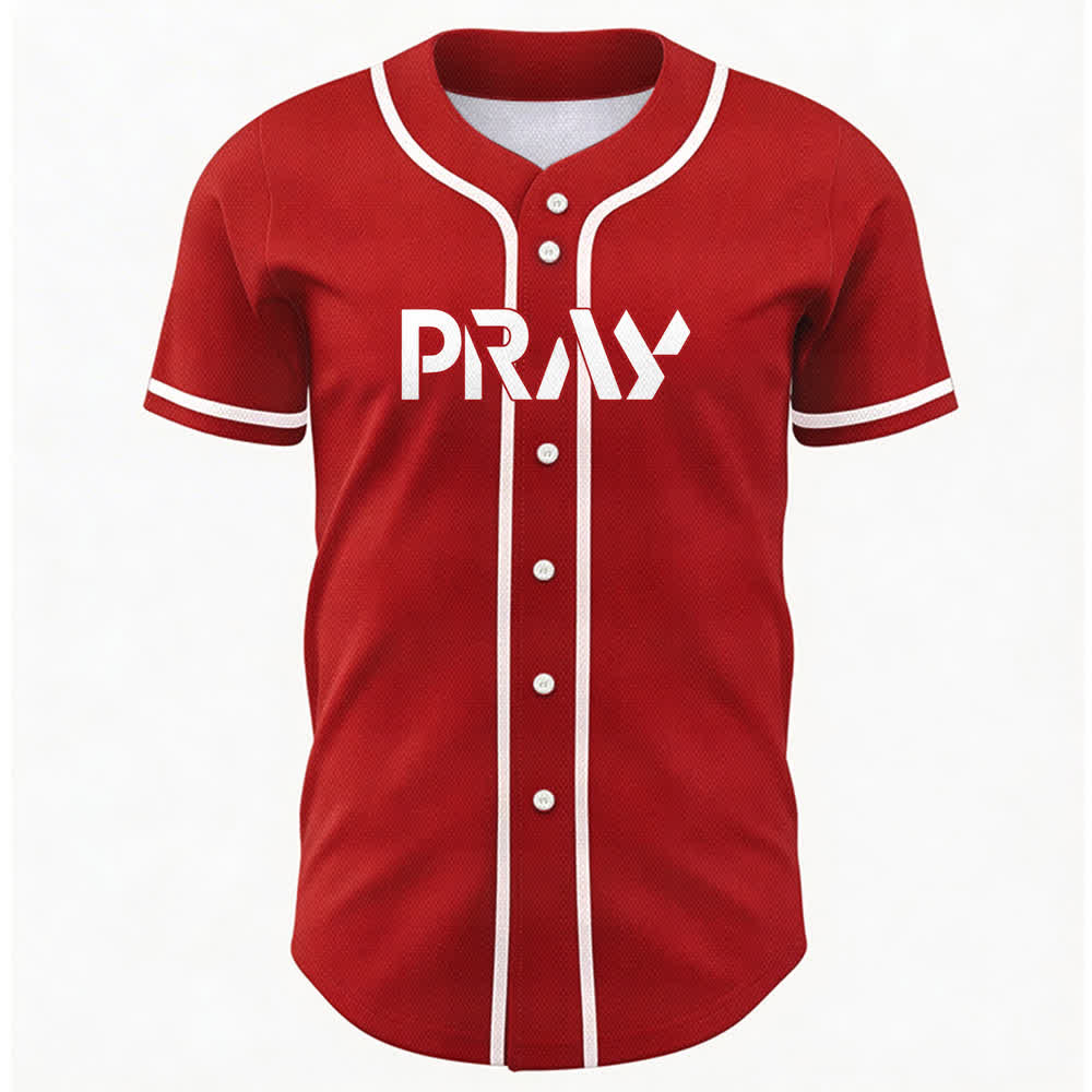 Christianartworkshop Baseballtrikot mit Botschaft „Pray Tap My Shoulder“ - image 16