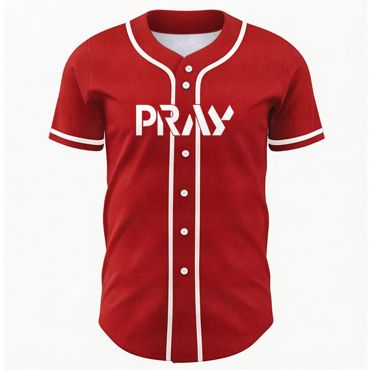 Christianartworkshop Baseballtrikot mit Botschaft „Pray Tap My Shoulder“ - image 16